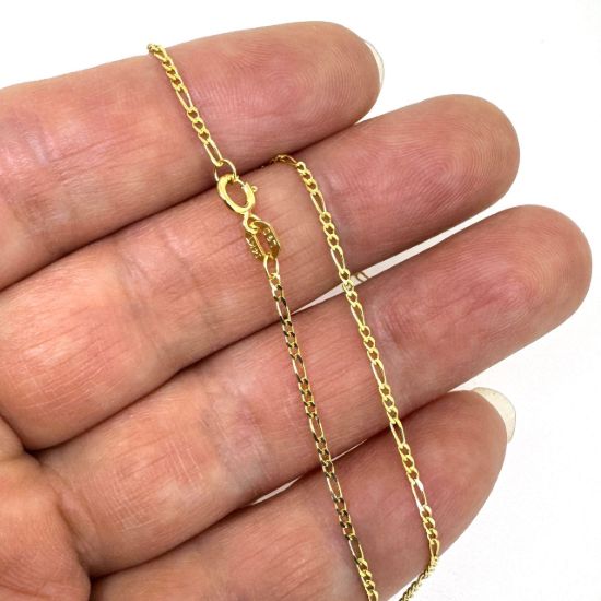 wholesale jewelry-14k solid gold  figaro chain necklace