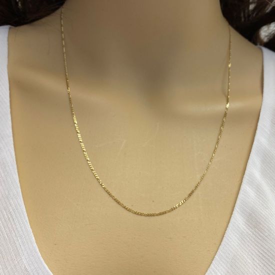 wholesale jewelry-14k solid gold figaro chain necklace