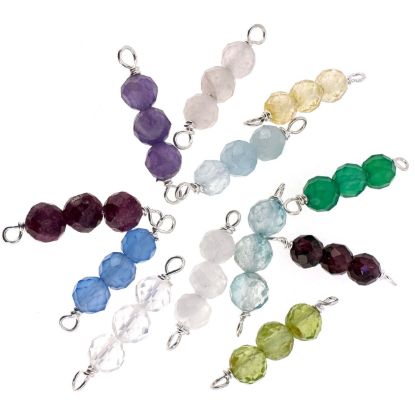 WHOLESALE STERLING SILVER JEWELRY MAKING SUPPLY-BIRTHSTONE CONNECTORS