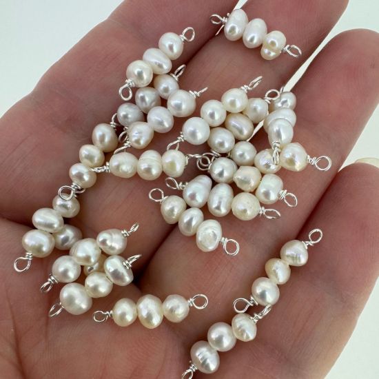 WHOLESALE STERLING SILVER JEWELRY MAKING SUPPLY-Pearl CONNECTORS