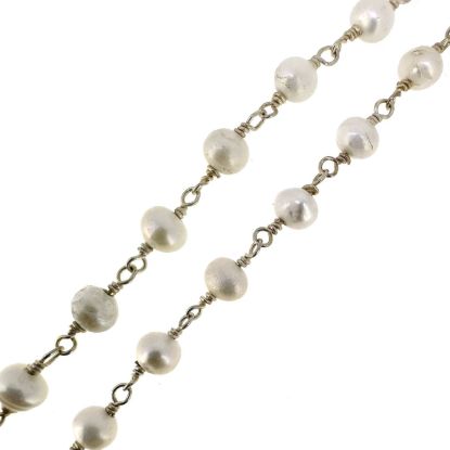 wholesale sterling silver pearl rosary chain