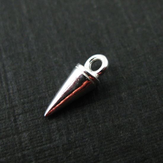 Wholesale Sterling Silver Spike Stud Charm, Charms and Pendants for Jewelry Making, Wholesale Findings
