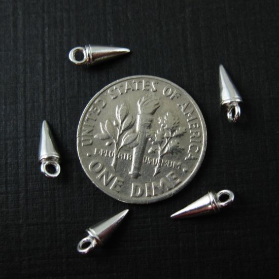 Wholesale Sterling Silver Spike Stud Charm, Charms and Pendants for Jewelry Making, Wholesale Findings
