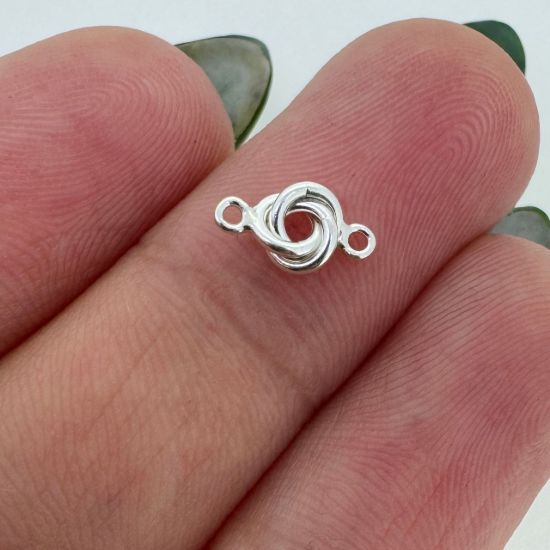 Wholesale 925 Sterling Silver Tiny Love Knot Charm Connector - 5mm(1 pc)