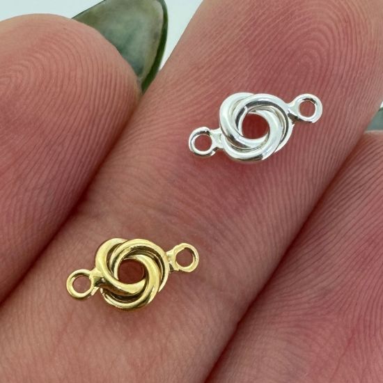 Wholesale 925 Sterling Silver Tiny Love Knot Charm Connector - 5mm(1 pc)