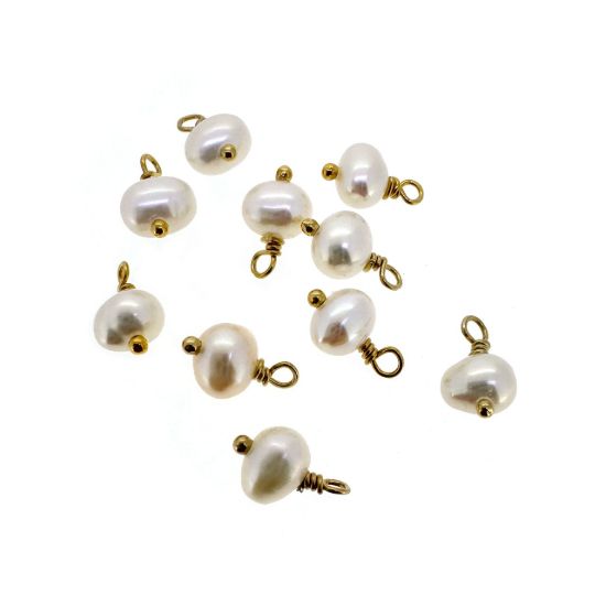 wholesale 14k gold filled pearl charms 