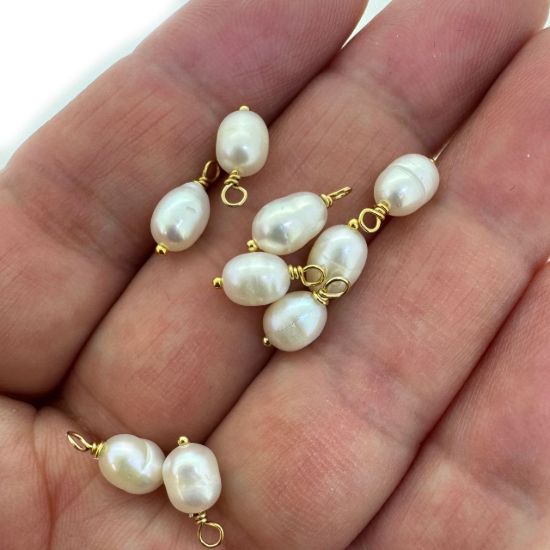 wholesale 14k gold filled pearl charms 