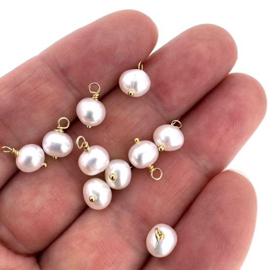 wholesale gold filled permanent jewelry 5mm pearl charms