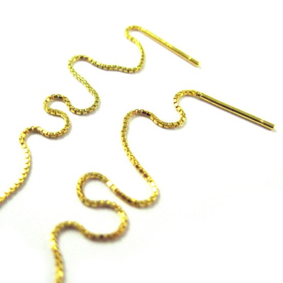 Wholesale Gold Plated Sterling Silver Long Dangle Ear Threads or Threaders (1 pair)