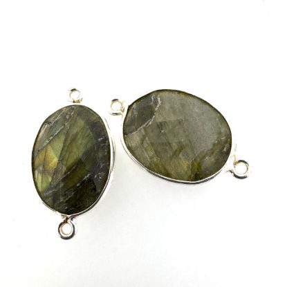 sterling silver labrodorite gemstone connector 