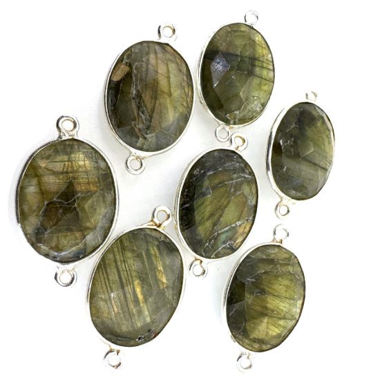 sterling silver labrodorite gemstone connector 