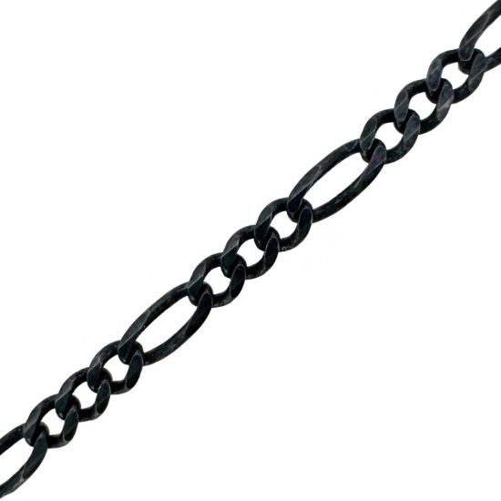 Wholesale Chain, Oxidized Sterling Silver Figaro Chain, Bulk Chain by the foot