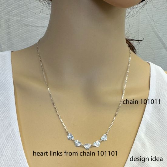 wholesale sterling silver bulk heart chain-permanent jewelry chain