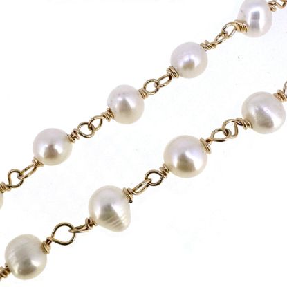 WHOLESALE GOLD FILLED PEARL ROSARY CHAIN 4-5mm for jewelry making