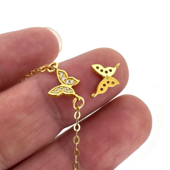 wholesale sterling silver jewelry making supplies -butterfly charms