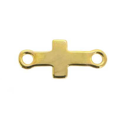 Gold Covered .925 Sterling Silver Cross Connector Charm 