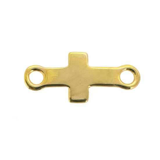 Gold Covered .925 Sterling Silver Cross Connector Charm 