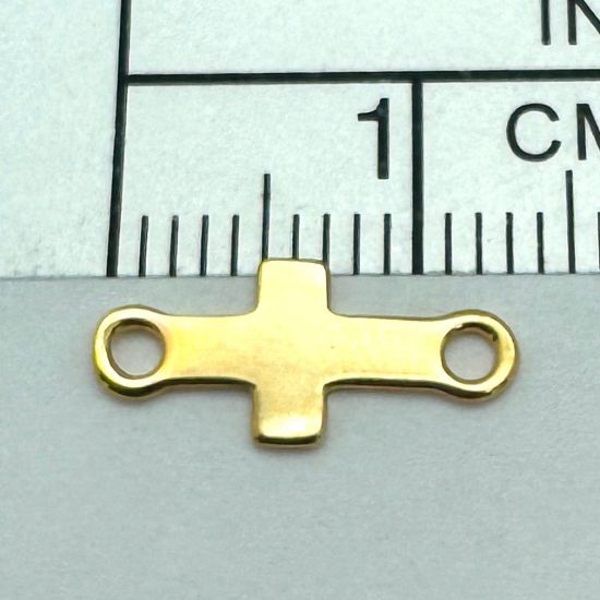 Gold Covered .925 Sterling Silver Cross Connector Charm 
