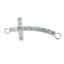 925 Sterling Silver Cross Connector Charm with CZ stones 