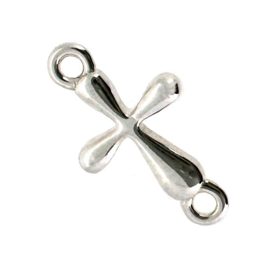 925 Sterling Silver Cross Connector Charm