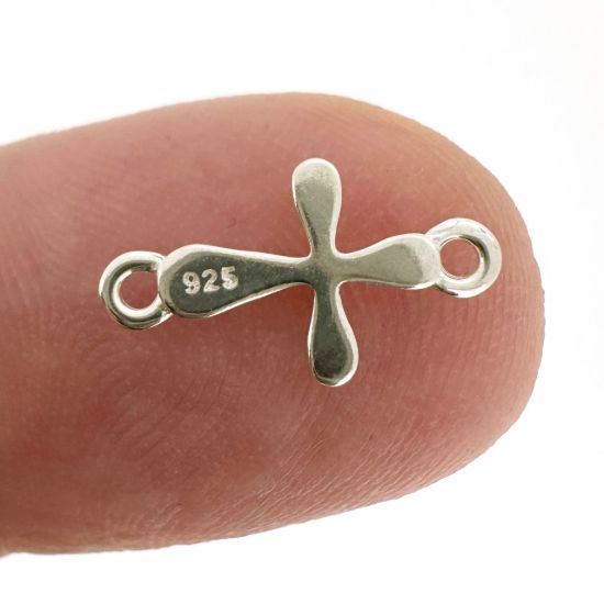 925 Sterling Silver Cross Connector Charm