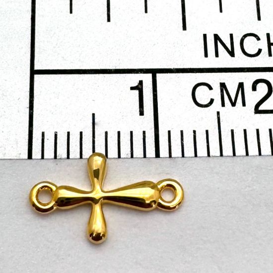 Gold Over 925 Sterling Silver Cross Connector Charm