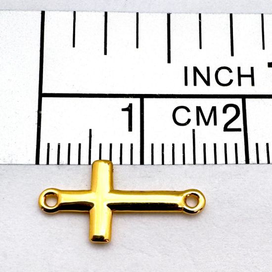 Gold Over 925 Sterling Silver Cross Connector Charm