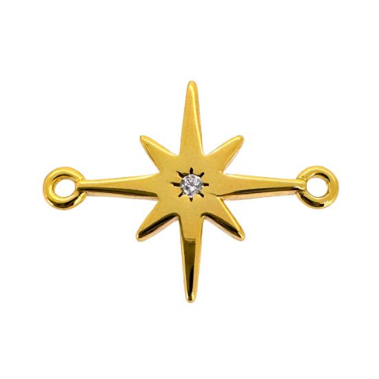 925 Sterling Silver Northstar Charm with CZ