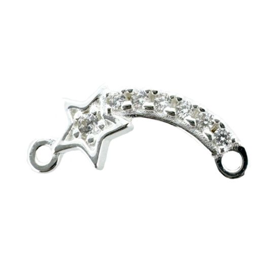 925 Sterling Silver Shooting Star Charm with CZ