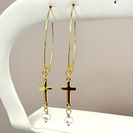 Gold Over 925 Sterling Silver Cross Connector Charm