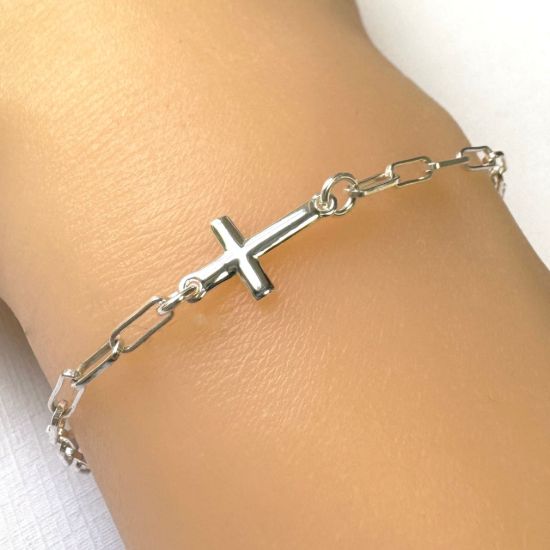 925 Sterling Silver Cross Connector Charm