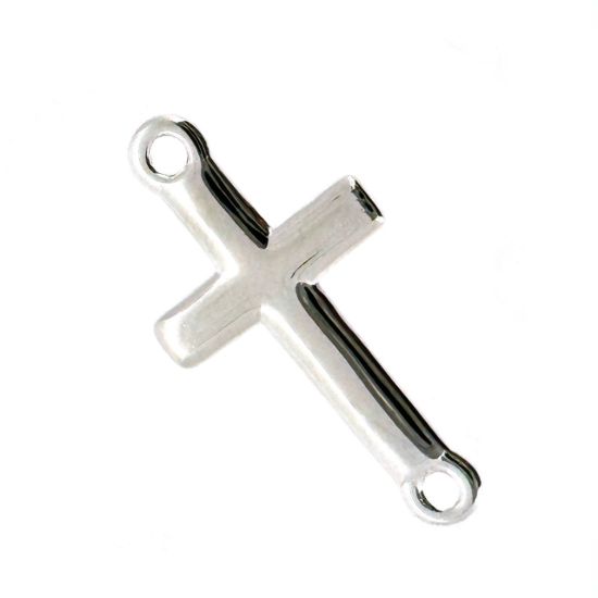925 Sterling Silver Cross Connector Charm