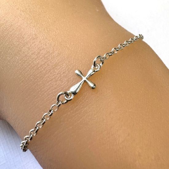 925 Sterling Silver Cross Connector Charm