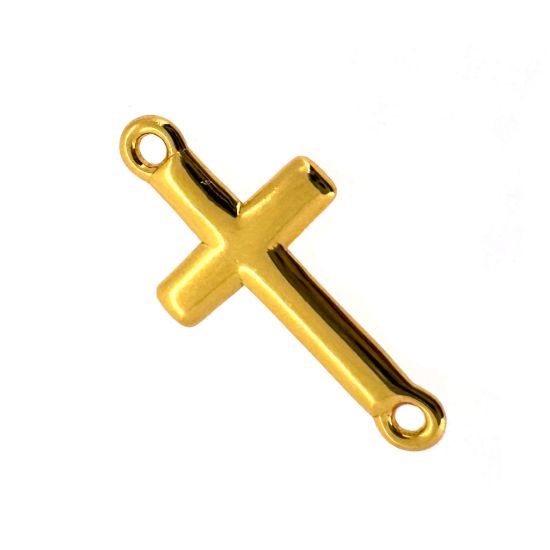 Gold Over 925 Sterling Silver Cross Connector Charm