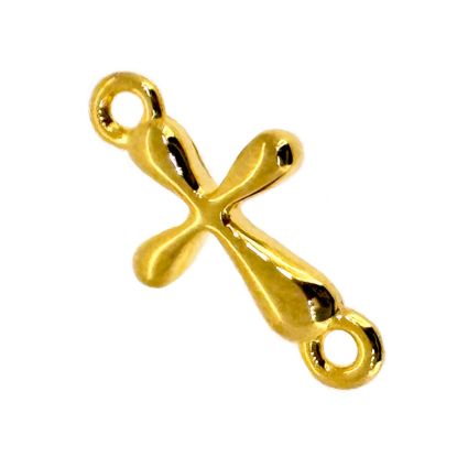 Gold Over 925 Sterling Silver Cross Connector Charm