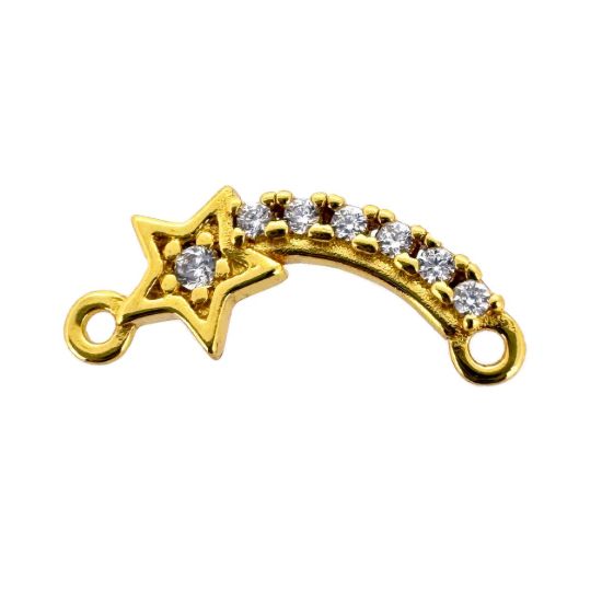 Gold Over 925 Sterling Silver Shooting Star Charm with CZ