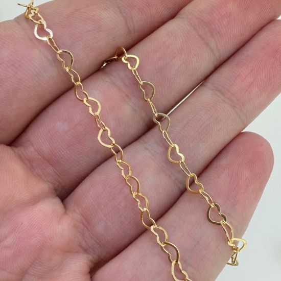 Wholesale 14K Gold Filled Bulk Chain - Flat Heart Chain - 4.5 x 2.7mm (sold per foot)