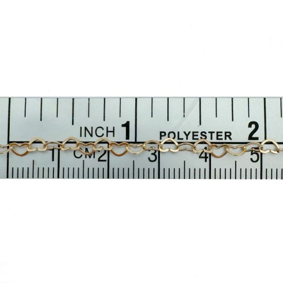 Wholesale 14K Gold Filled Bulk Chain - Flat Heart Chain - 4.5 x 2.7mm (sold per foot)