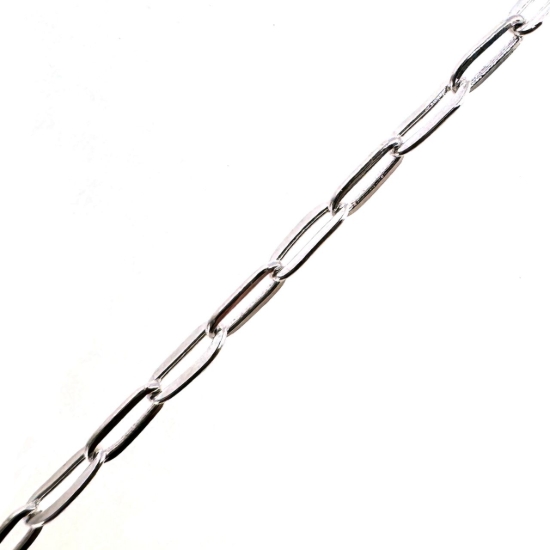 Wholesale 925 Sterling Silver Bulk Chain - 1.5 *3.5mm Rectangle Box Paperclip Chain (sold per foot)