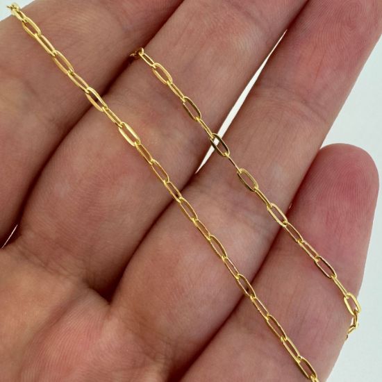 Wholesale 14K Gold Filled Bulk Chain - 1.5x3.5mm Small Rectangle Box Paperclip Chain (sold per foot) 