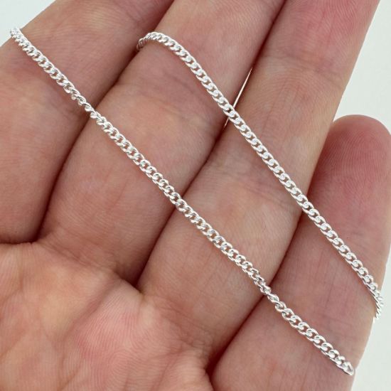 Wholesale 925 Sterling Silver Bulk Chain - 1.5mm Small Curb - Sold Per Foot