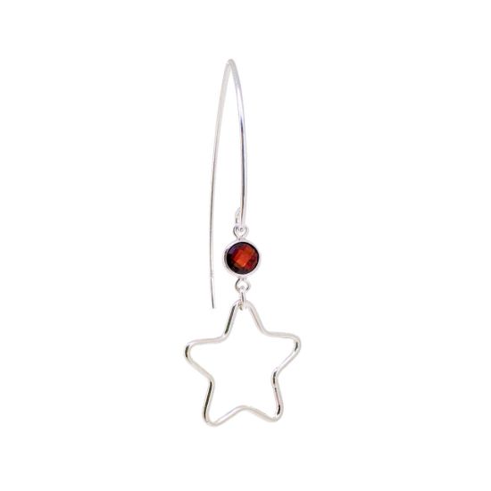 Wholesale Drop Birthstone Earrings with Star Sterling Silver Earrings Wholesale Bulk Birthstone earrings