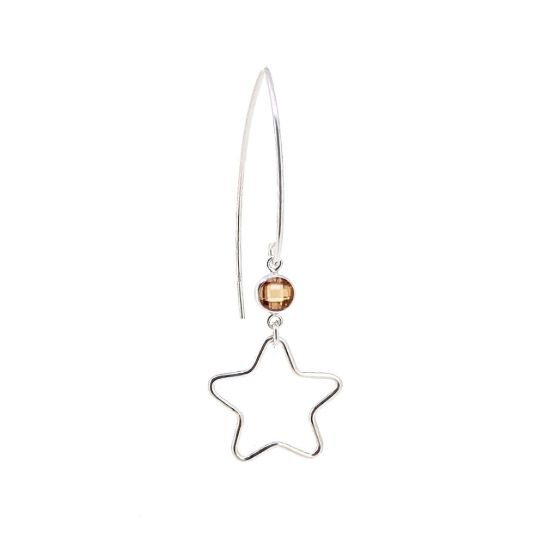 Wholesale Drop Birthstone Earrings with Star Sterling Silver Earrings Wholesale Bulk Birthstone earrings