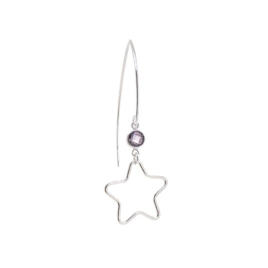 Wholesale Drop Birthstone Earrings with Star Sterling Silver Earrings Wholesale Bulk Birthstone earrings