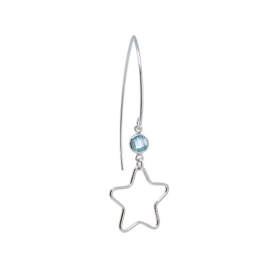 Wholesale Drop Birthstone Earrings with Star Sterling Silver Earrings Wholesale Bulk Birthstone earrings