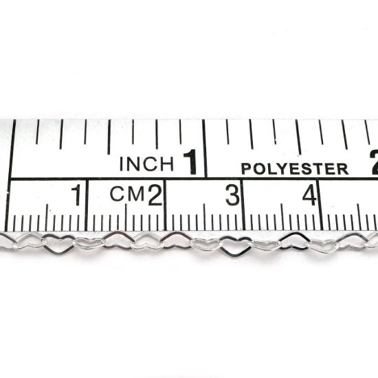 Wholesale Sterling Silver Finished Chain -4.5*2.7mm Flat Heart Finished Chain 