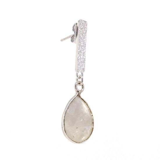 Wholesale Sterling Silver Fancy Textured Bar Birthstone Earrings  