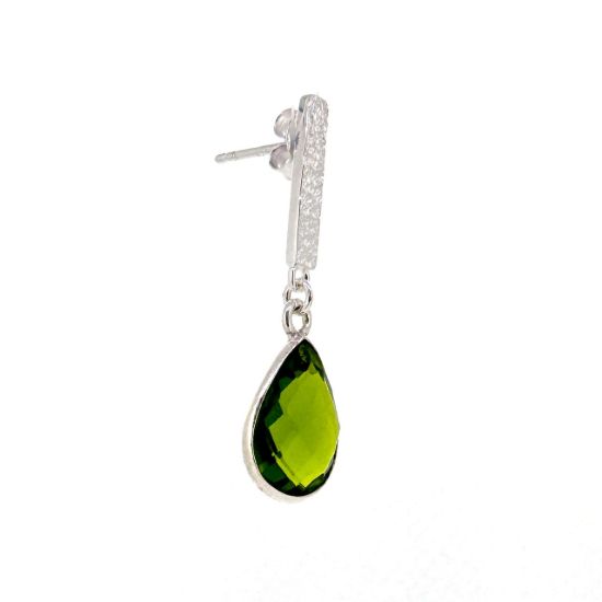 Wholesale Sterling Silver Fancy Textured Bar Birthstone Earrings  