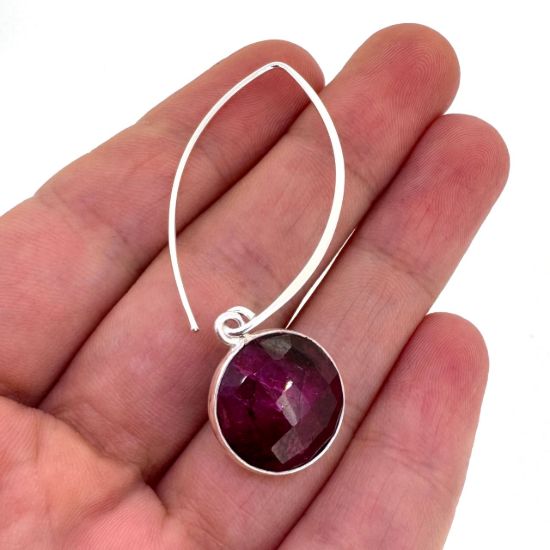 Wholesale Sterling Silver Marquise  Earrings  with 14mm Round Bezel Birthstones