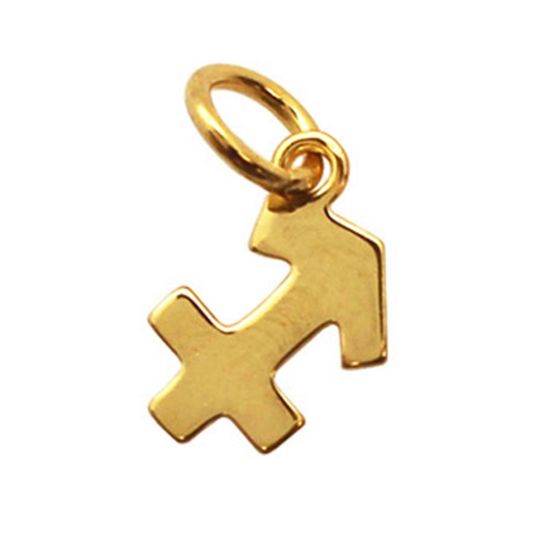 Wholesale Gold Over Sterling Silver Horoscope Charms, Zodiac Sign Pendants (1 pc)
